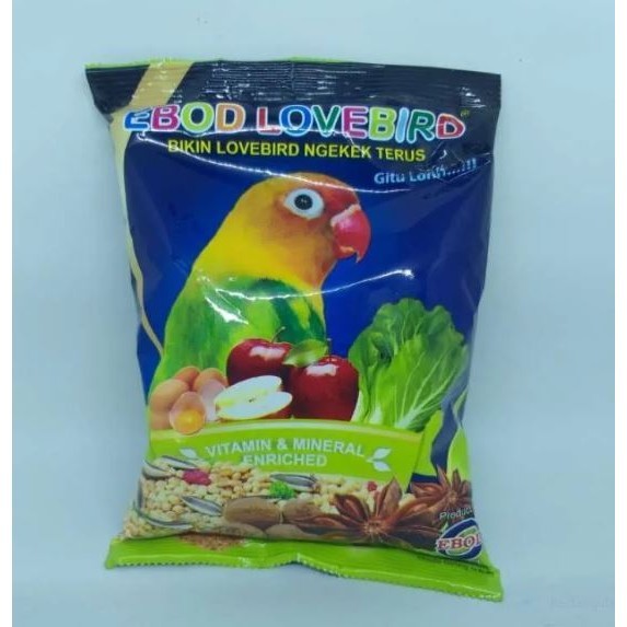 Ebod Lovebird Vitamin & Mineral Pakan Burung Lovebird Harian Kemasan Plastik