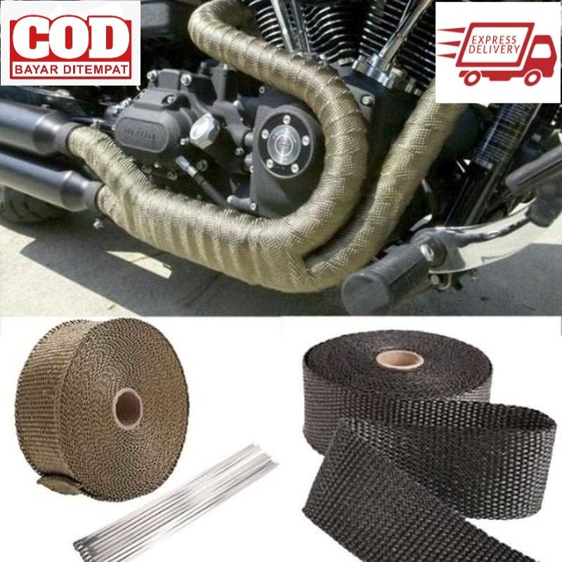 

GEONYIEEK Exhaust Wrap Lakban Peredam Panas Knalpot 10m