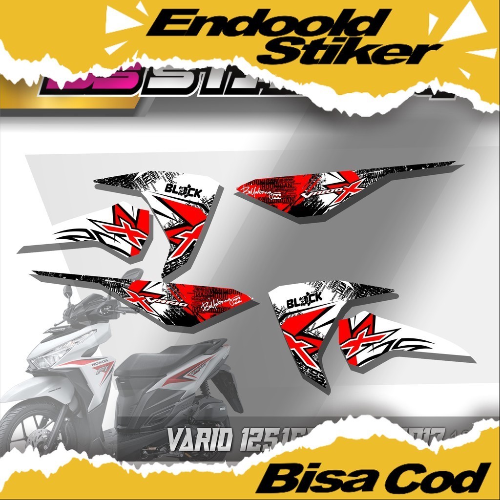 Code 0160 Striping Lis Variasi Vario 125 & 150 keluaran 2015 -2017 emblem stiker motor