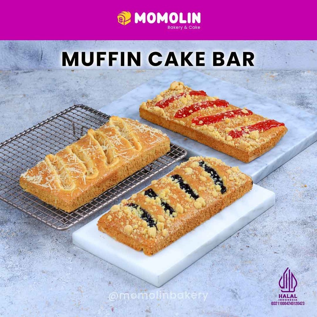 

Momolin Bakery Muffin Bar Topping Blueberry Strawbery Cheese Momolin Bakery | Muffin Cake Bar| Kue | Muffin