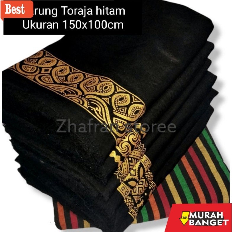 Sarung idaman- Sarung Toraja hitam/sarung hitam toraja/Sarung/ ukuran panjang 150 cm