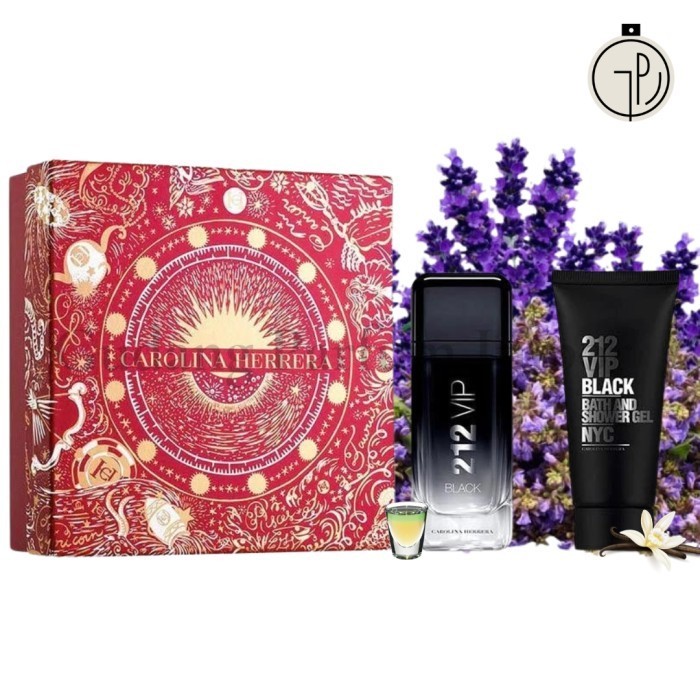 CH 212 VIP Black Men EDP Gift Set Gudang Parfum Impor