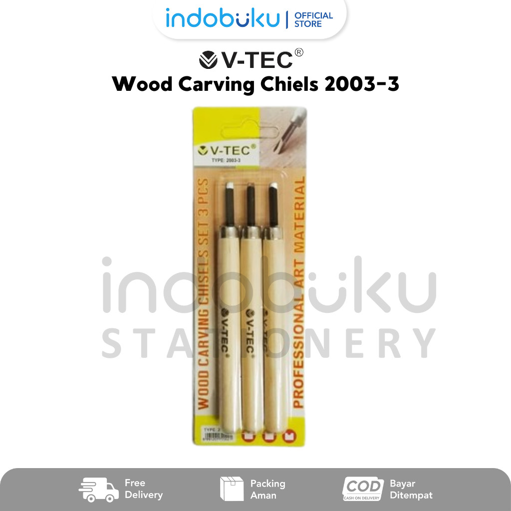 

Wood Carving Chiels Pahat Ukir Kayu Set 3 Pcs V-Tec 2003-3