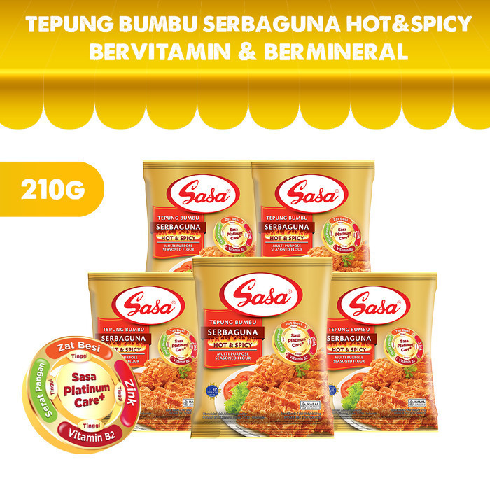 

Sasa Tepung Bumbu Serbaguna Hot Bervitamin & Bermineral 210gr - 5pcs