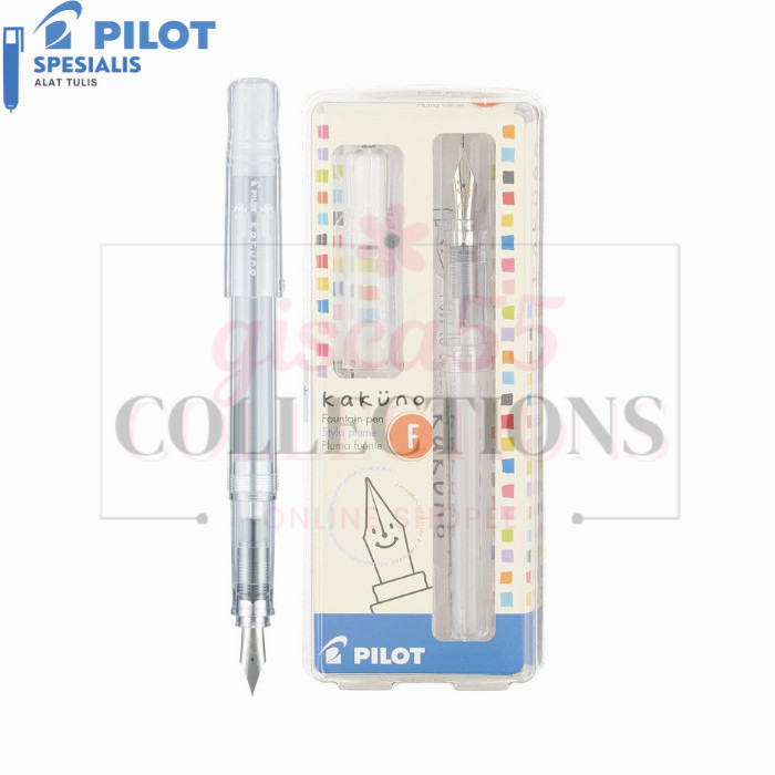 

PILOT KAKUNO BARREL CLEAR FOUNTAIN PEN / PEN TINTA FKA-1SR-NC - Clear, Extra Fine