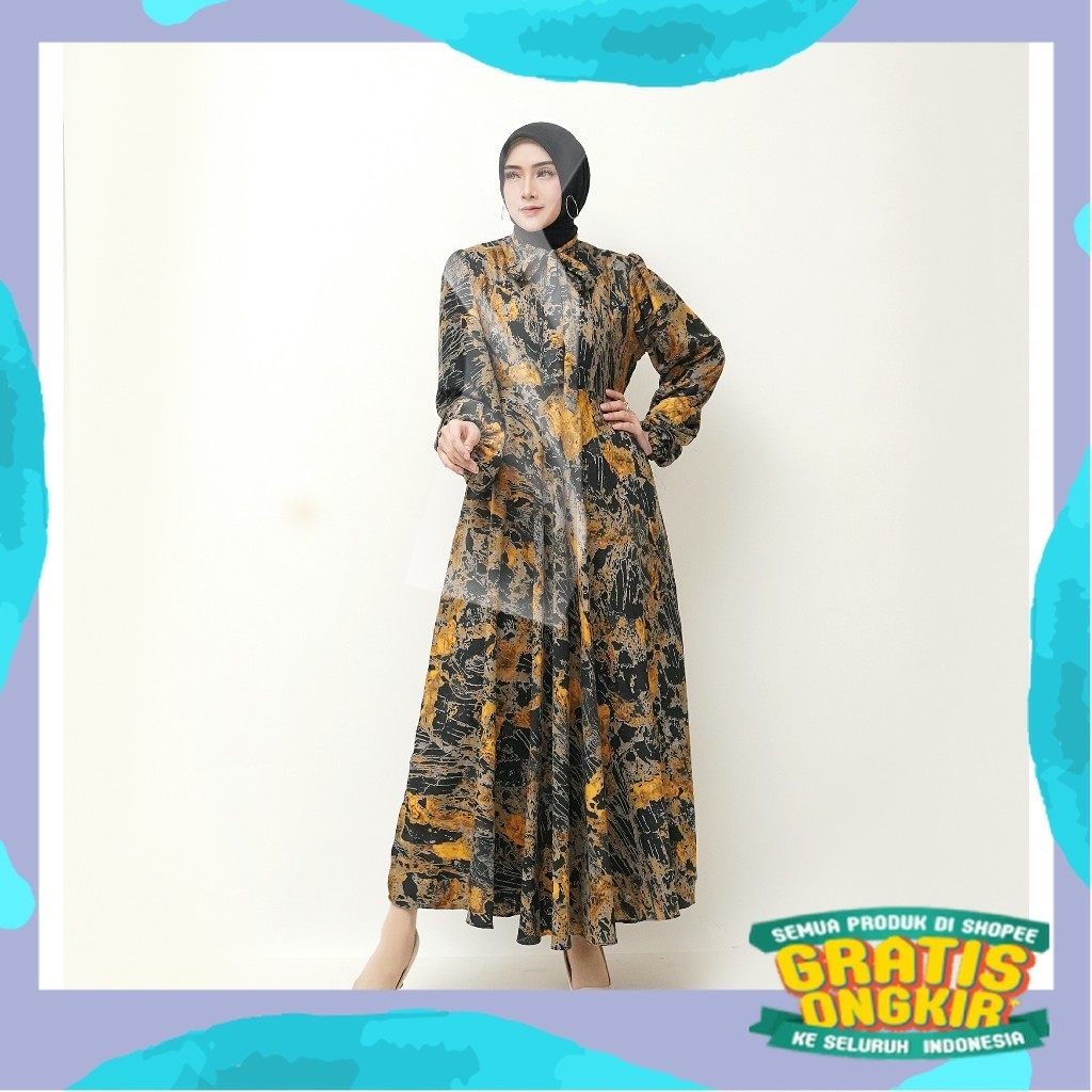 BARAJA | Nadira Dress | Gamis Twill Bahan Shakila Premium | Gamis Wanita Premium | Dress Kondangan K