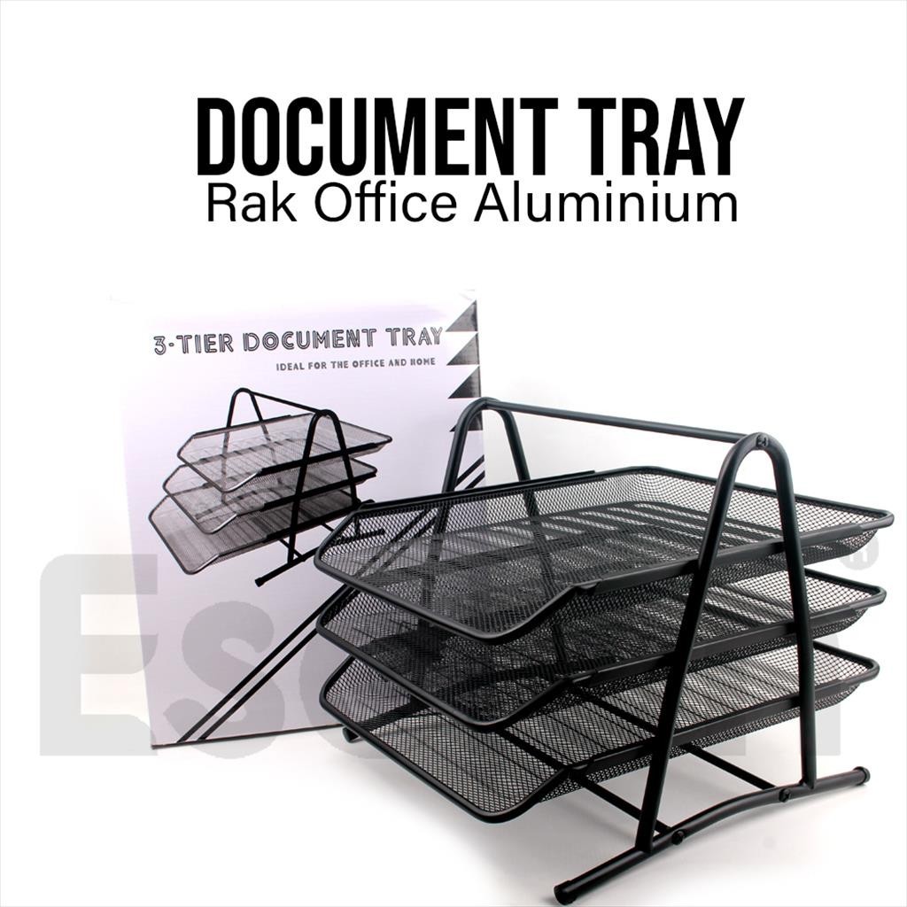 

[ES.JKT] Rak Document Tray 3 susun / Rak Kertas 3 susun bahan aluminium