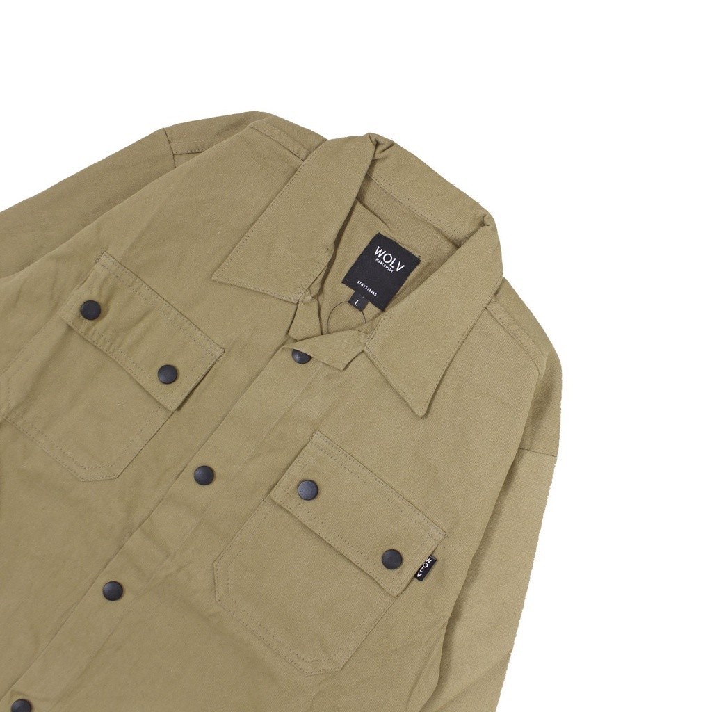 DREELAND X WOLV - Jaket Trucker Semi Parka Khaki Pria Wanita