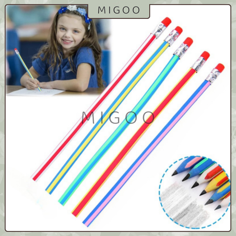 

MiGoo Pensil Lentur Fleksibel Pencil Anak Karet Warna-Warni Pencil Karet Dapat Digulung Ditekuk Lucu Menulis Terus-Menerus Dengan Pensil
