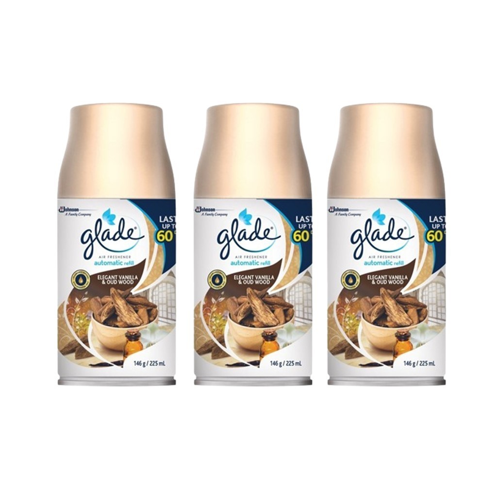 Glade Automatic Refill Elegant Vanilla & Oud wood 146 gr / 225 ml x3