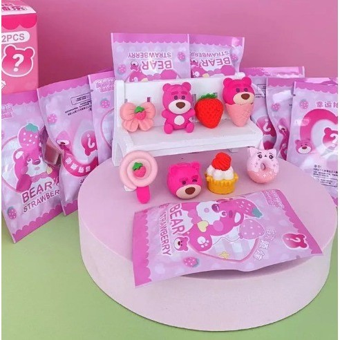 

Penghapus Strawberry Bear Blind Bag Pensil Eraser Lotso Mystery Bag