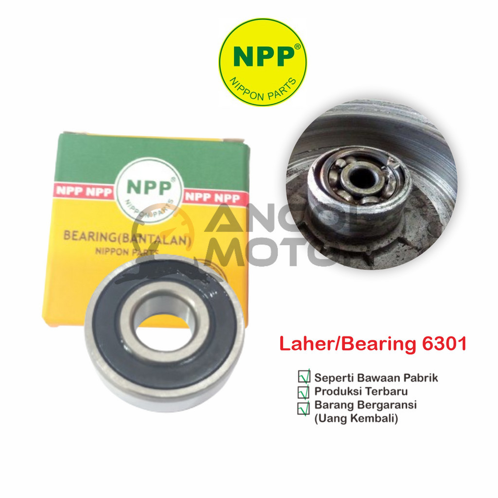 NPP Laher 6301 2RS Bearing Wheel Bantalan Roda Depan Motor Grand Supra