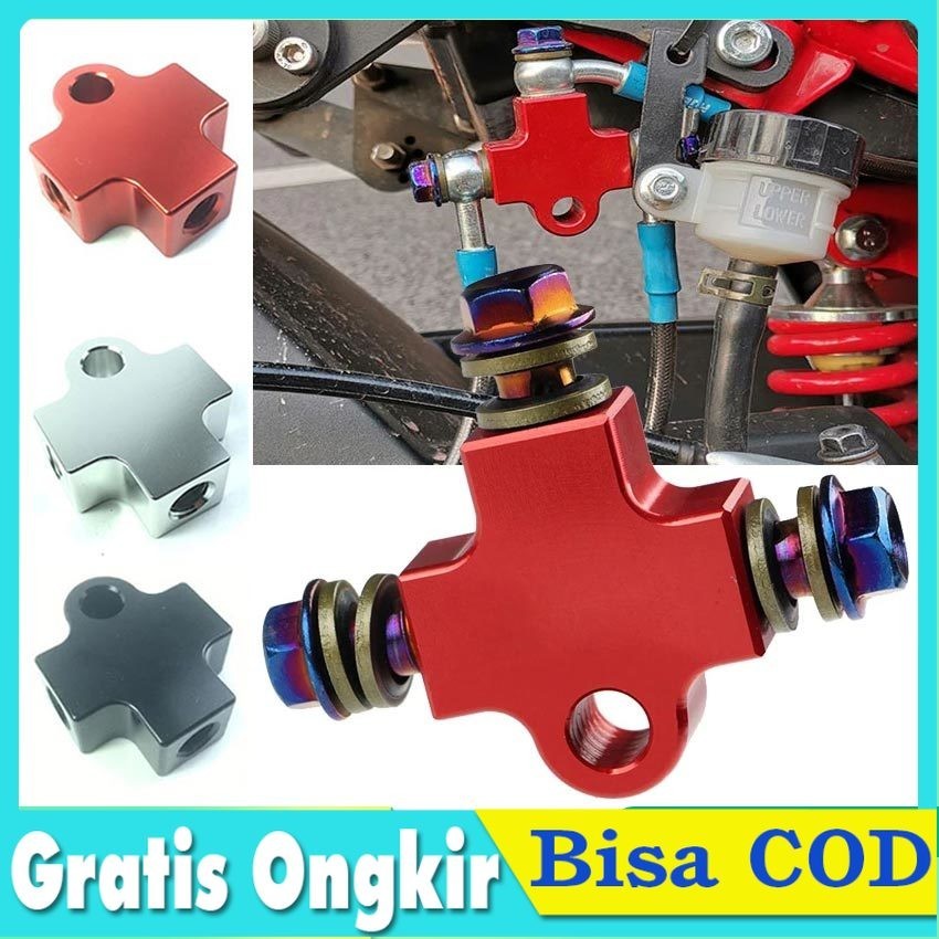 Terminal Selang Rem Cabang Nepel Selang Rem Cabang T Cabang- Cabang Breket Selang Rem Double Disk T 