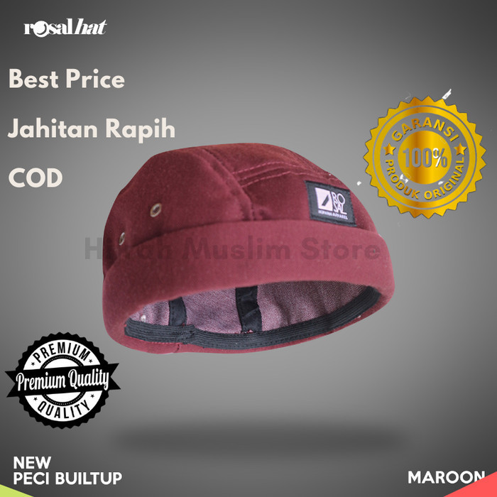 ✨MURAH✨ -Grosir New Topi Cap Peci Kopiah Songkok Miki Hat Mikihat Rosal COD - maroon