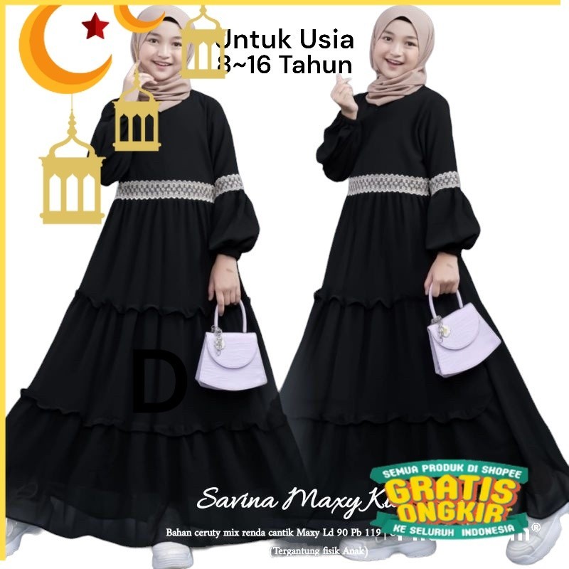 C.P - GAMIS ANAK CERUTY BABYDOL FULLPURING MIX RENDA CANTIK SAVINA MAXY KIDS UNTUK USIA 8~16 TAHUN/M