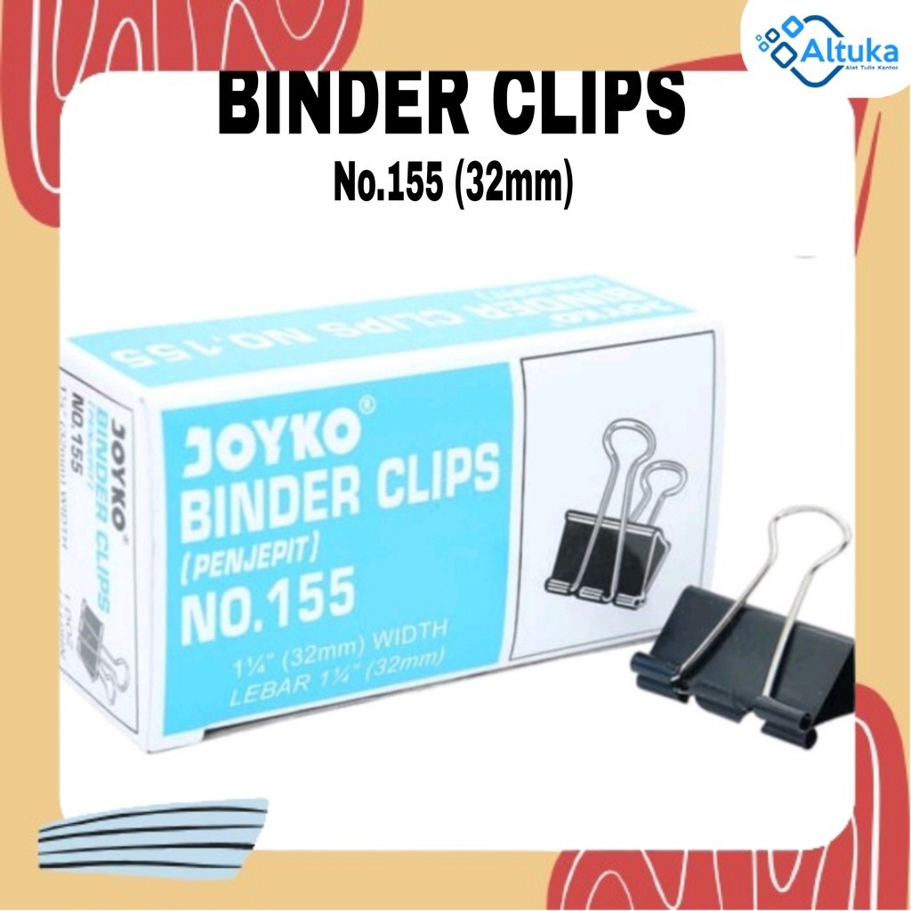 

Penjepit Kertas/Binder Klip/Binder Clip No.155 (12 pcs)