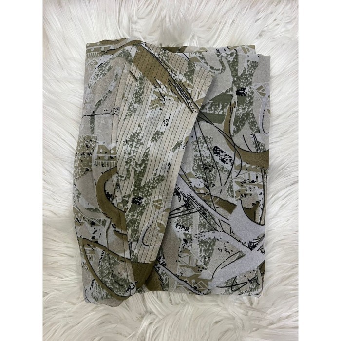 Khimar Syar'i Jumbo Ceruty Motif Pakai Pet 2 Layer  ORI Jolimo - Sage