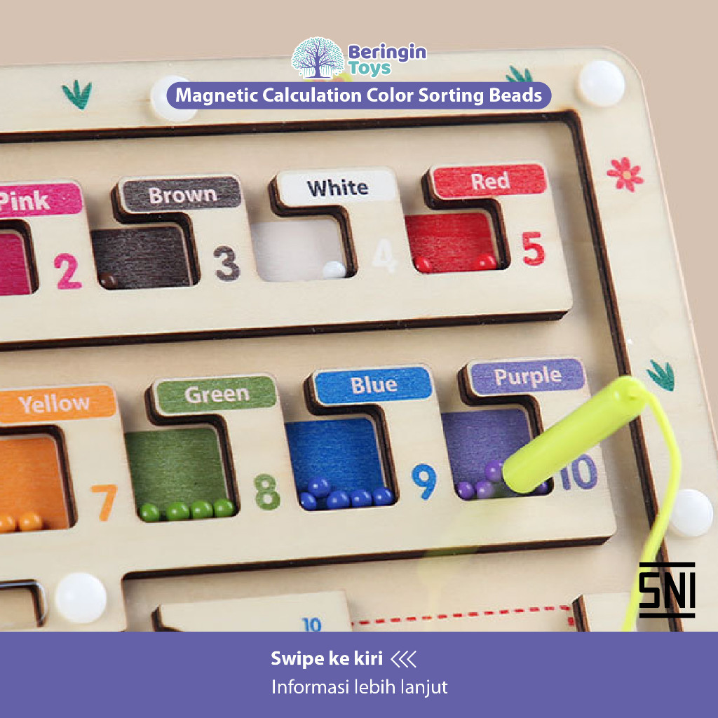 MAINAN ANAK & BALITAMAINAN ANAK & BALITA | Beringin Toys Magnetic Calculation Color Sorting Beads / 