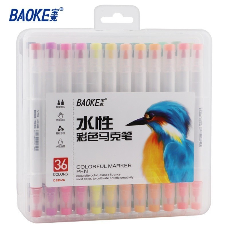 

BAOKE Spidol 12/24/36 Warna Double Tip Acrylic Markers Set D289