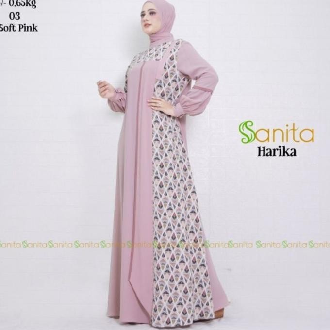 Fashion Muslim Wanita Harika By Sanita Gamis Set Hijab Syari Terbaru - 01