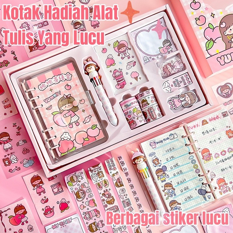 

Set Kotak Kado Alat Tulis Anak/Buku Harian Alat Tulis Stiker Lucu Anak/Termasuk Buku Catatan, Stiker, Selotip, Pena...