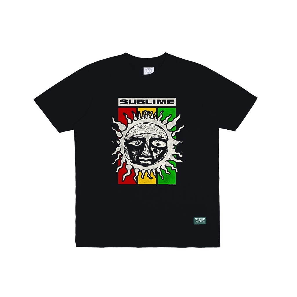 【COD】 PMP X SUBLIME RASTA SUN LOGO TEE BLACK Fashion T-shirt