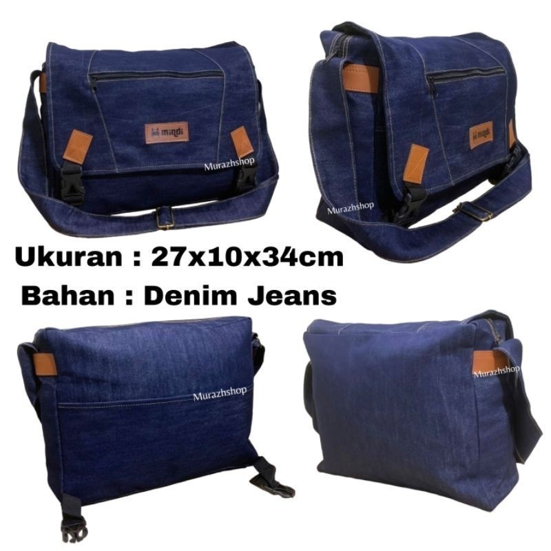 tas selempang pria bahan levis original