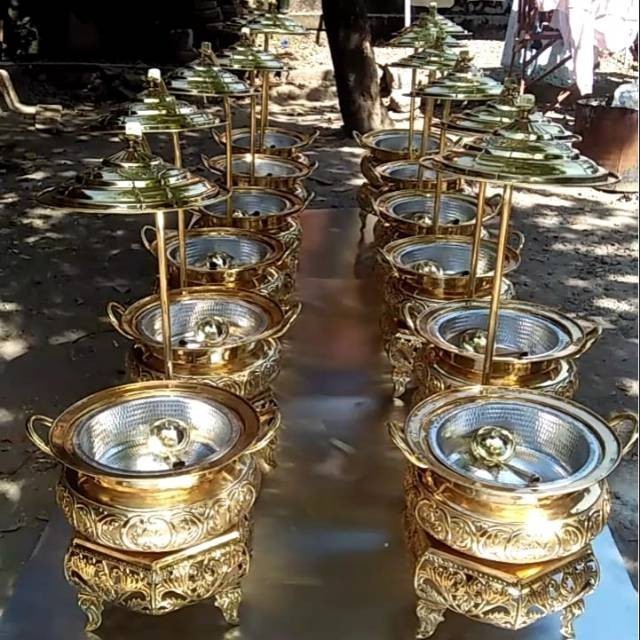 PROMO FLASH SALE Prasmanan bulat kuningan 36cm