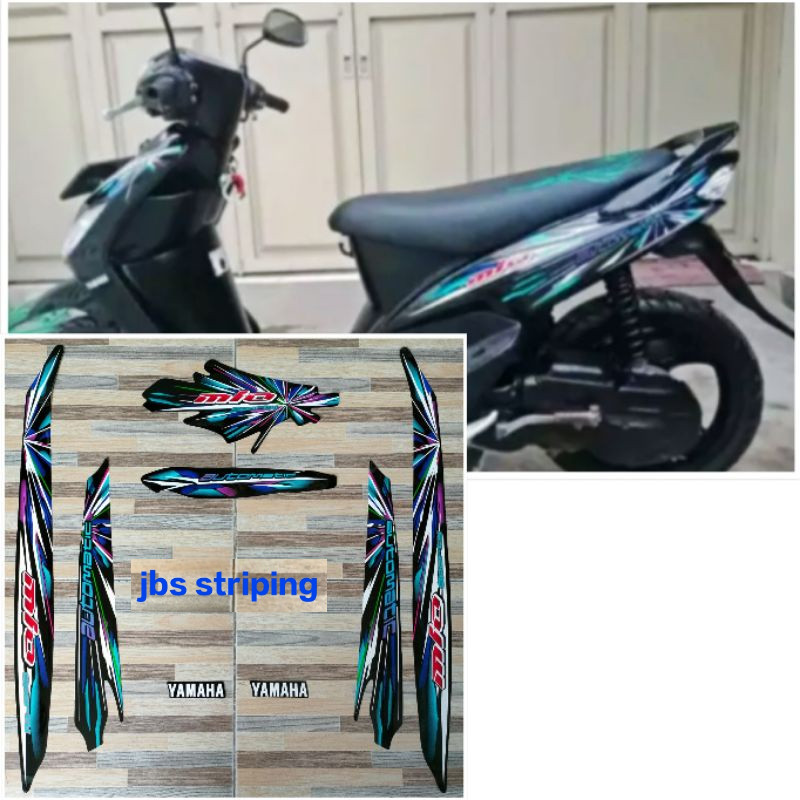 Stiker mio sporty striping Yamaha Mio sporty hitam tahun 2008 2009