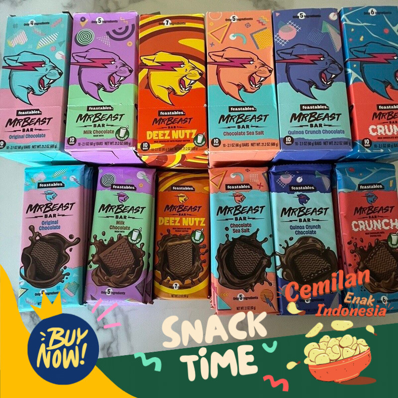 

Special Diskon Coklat Mr Beast Feastables Chocolate Bar 60g