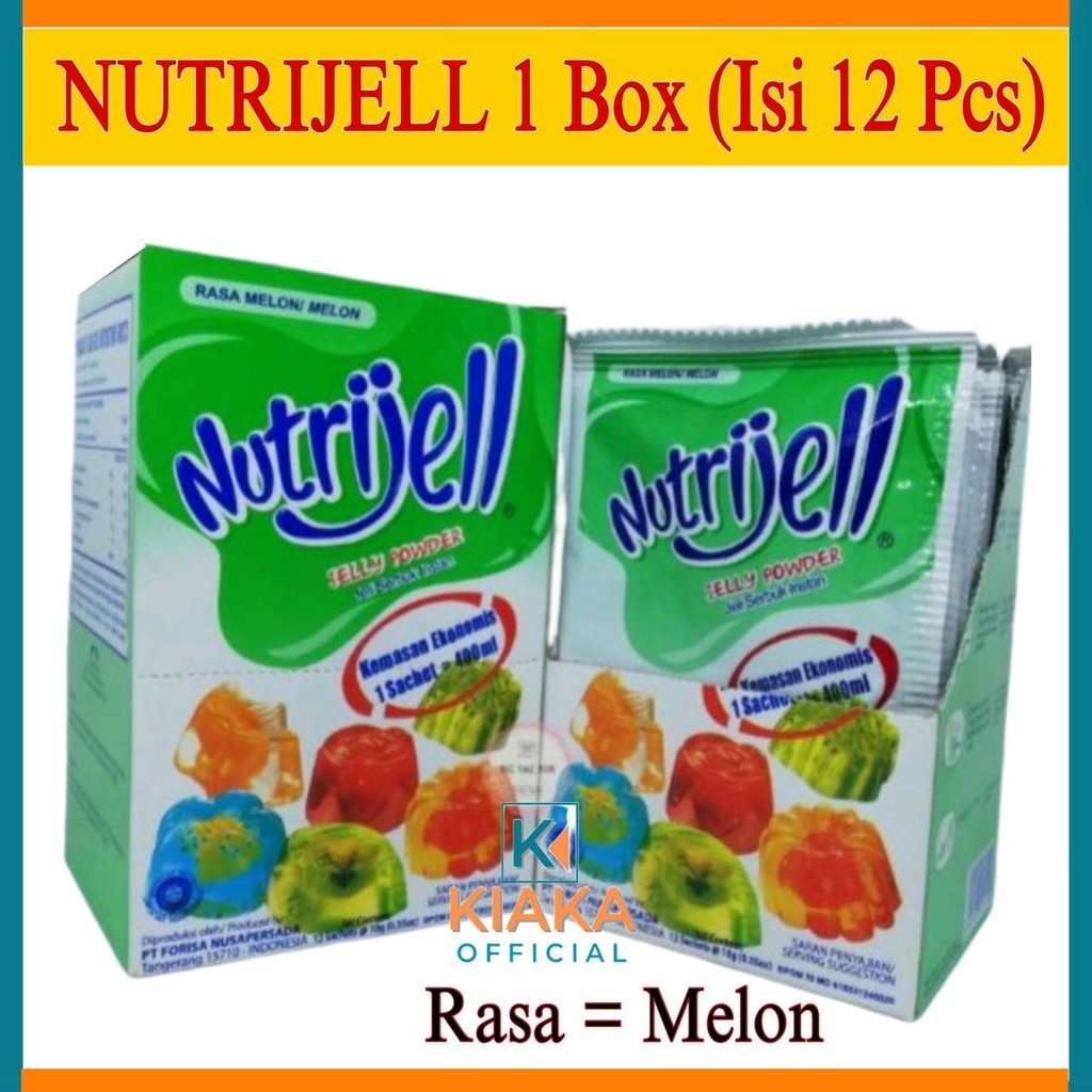 

Nutrijel Jelly Instant 10gr Rasa Melon Kemasan Ekonomis 1 Pack / 12 Sachet