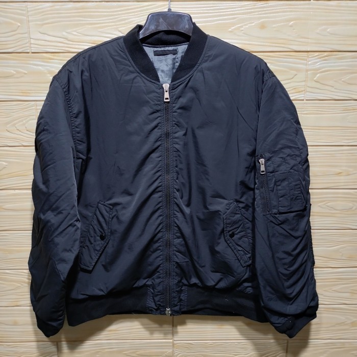 jaket bomber pria hitam saku samping JEMUT tebal size XXXL casual