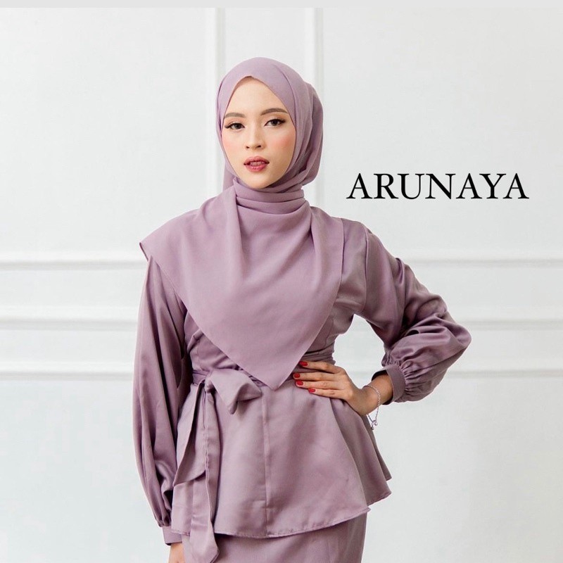 SET DRESS LEBARAN ARUNAYA - SILK DRESS SATIN DRESS KONDANGAN LENGAN PANJANG MEWAH DRS B021