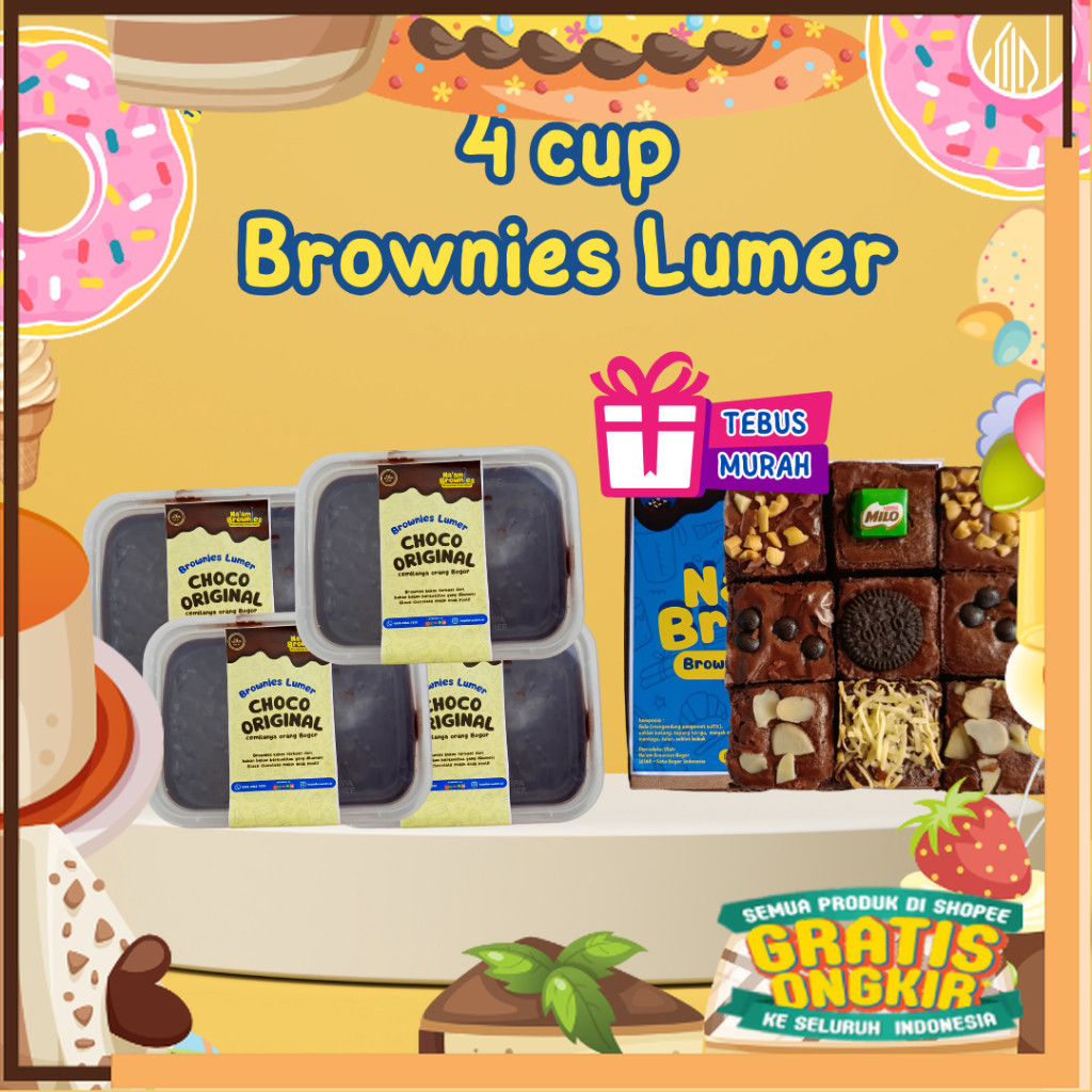 

4 BROWNIES LUMER FREE TEBUS MURAH BROWNIES MINI/ King J Snack