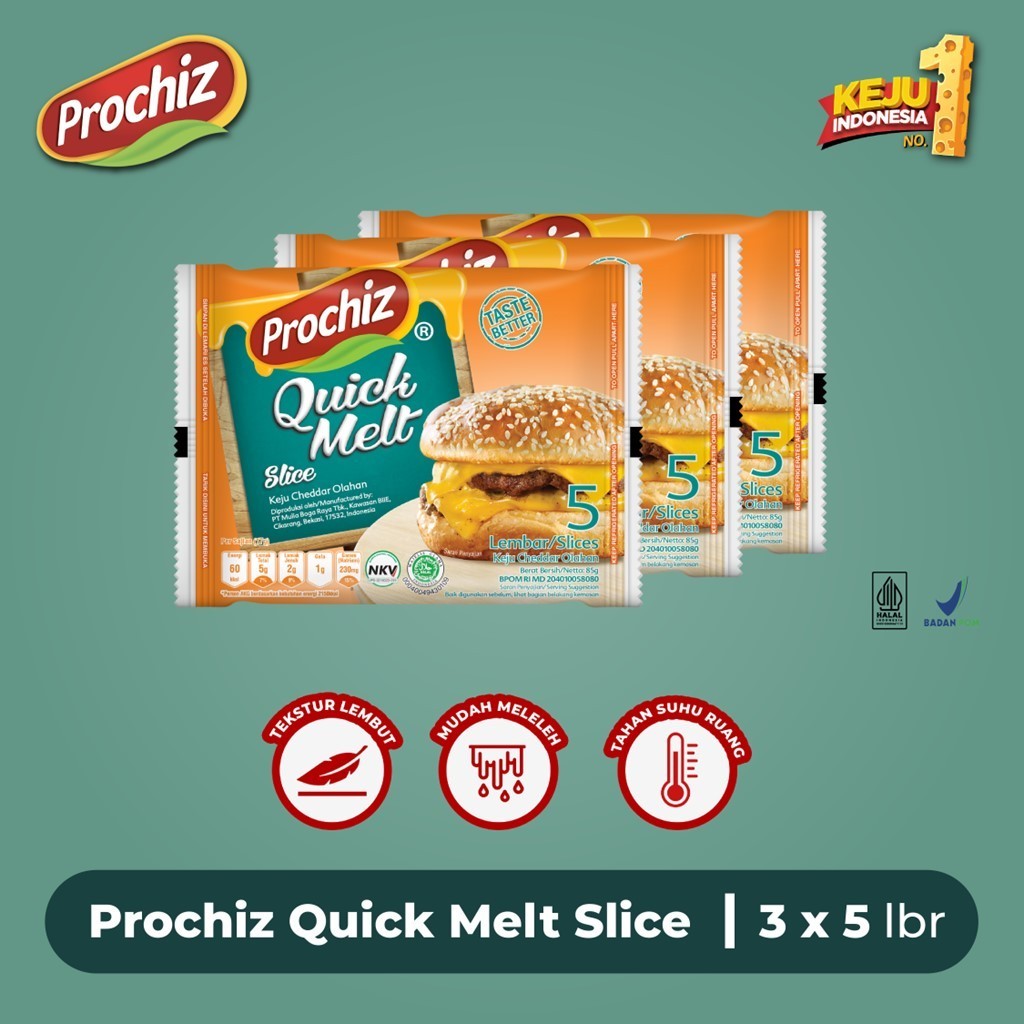 

Keju PROCHIZ Quick Melt Slice 5's x 3