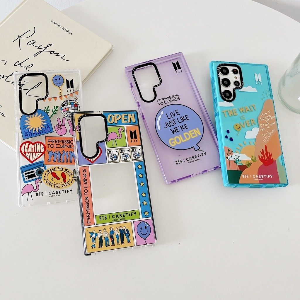 〡 ^ BTS Casetify Soft Clear Phone Case for Samsung Galaxy S20 S21 S22 S23 S24 Plus Ultra + 〡