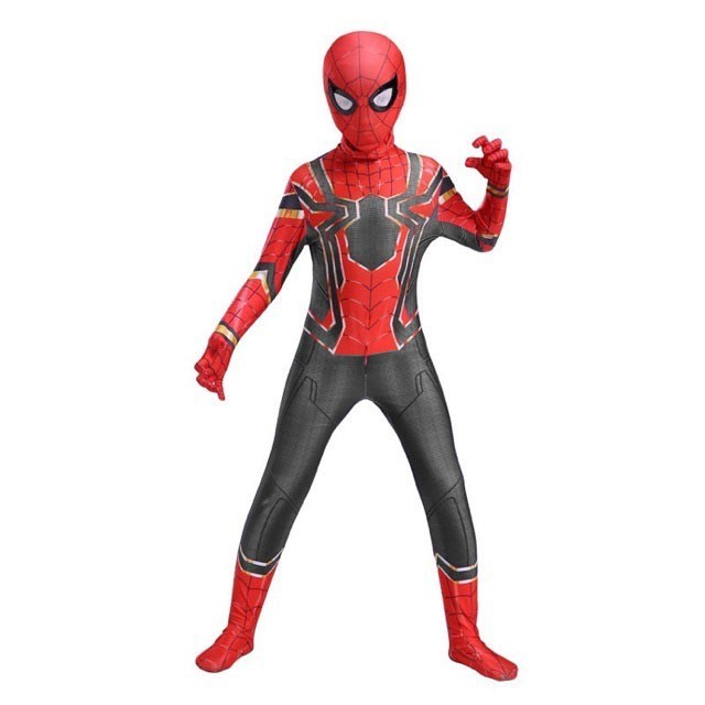 Baju Costume Spiderman Kids Anak Superhero Cosplay Real Import - 100