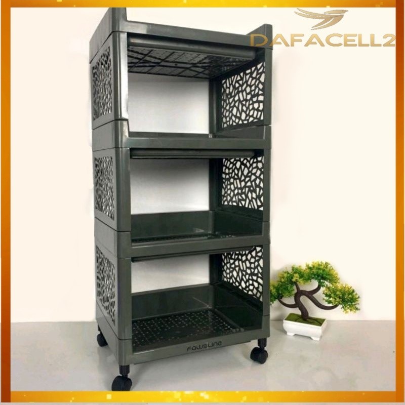 RAK APARTEMEN Rak ELCO FAWSLINE YOYO Buana Happy Call TD Apartemen Plastik 4 Susun RODA Rak Serbagun