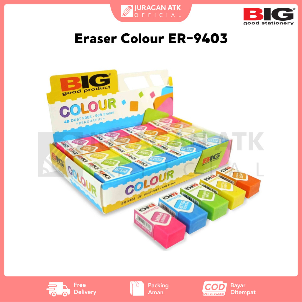 

Eraser Colour BIG ER-9403 / Penghapus Warna Warni Kecil BIG ER-9403