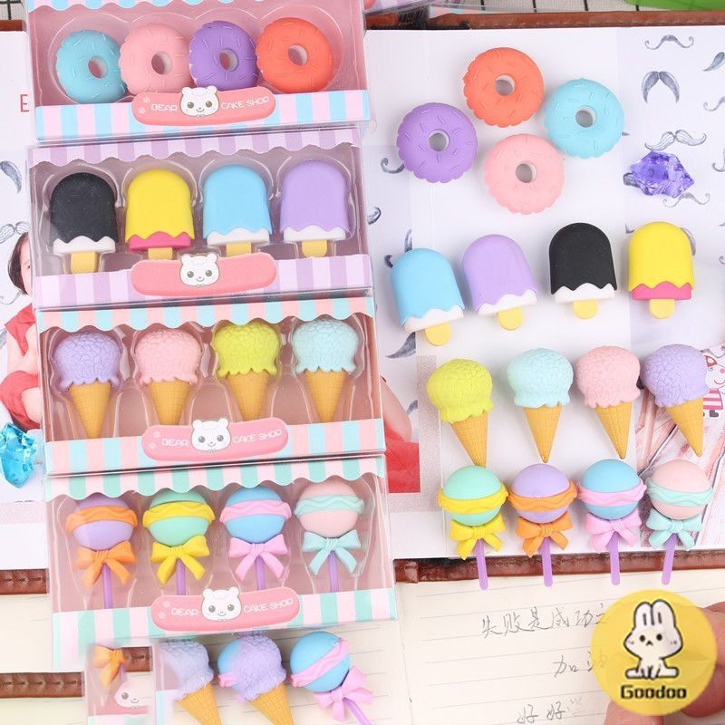 

Kartun kreatif kotak hadiah karet Student Festival hadiah hadiah simulasi makanan penutup penghapus karet Hamburg - GOOD