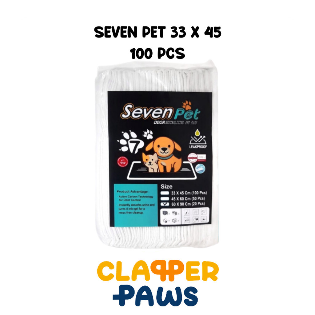 Seven pet 33 x 45 1 Pack Isi 100pcs underpad kucing anjing underpad