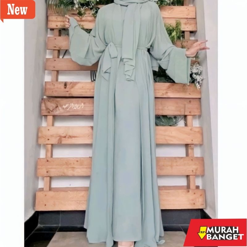 abaya lebaran ala Turkey- KhilyaaFashion-ABAYA TURKEY ARAB (SET HIJAB PASHMINA) TERBARU / ABAYA MEDI