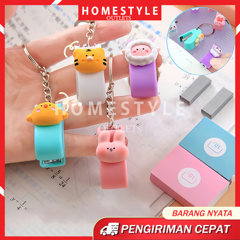 

Kecil Kantor Siswa Stapler Gantungan Kunci Mini Karakter Cartoon Lucu Kartun Mini Portabel Stapler