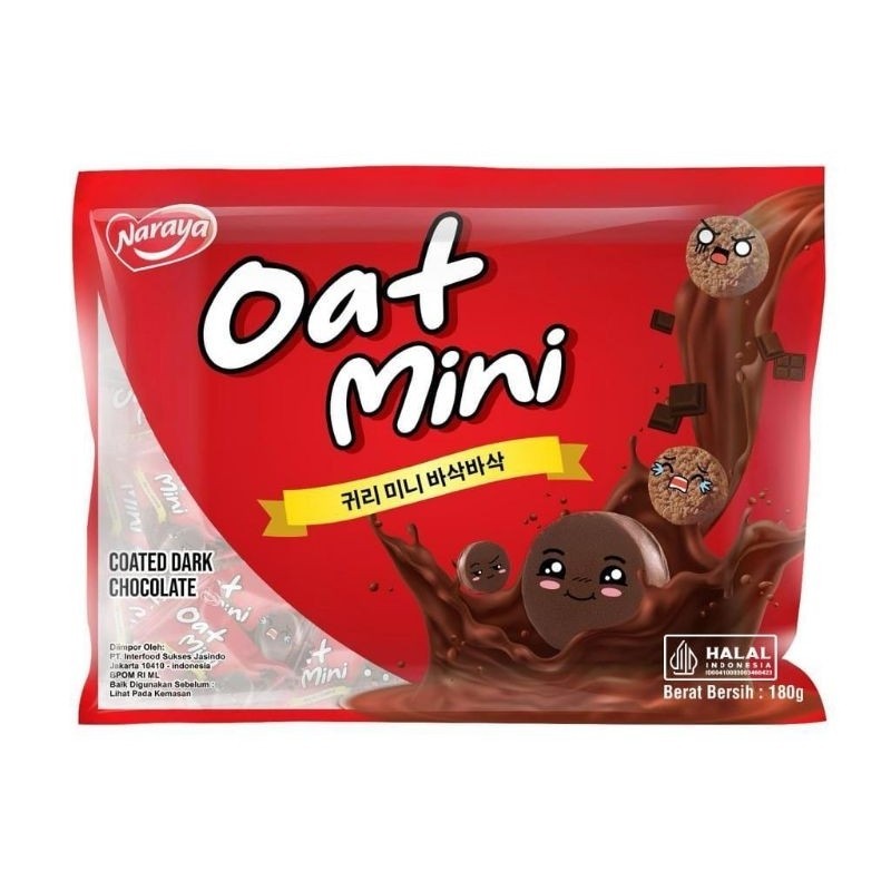 

Ay00! Naraya Oat Mini 180gr Coated Chocolate Bpom Certified
