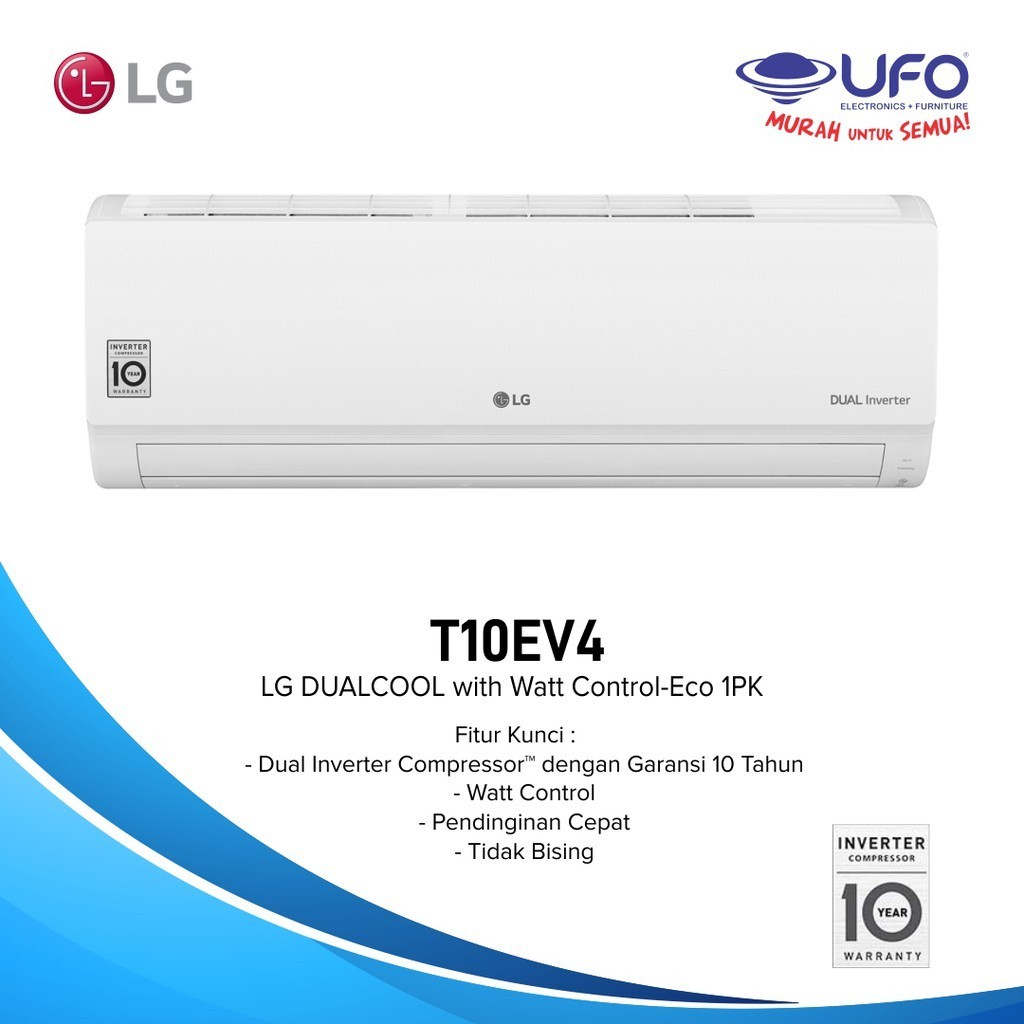 PROMO HARI RAYA LG T10EV4 AC 1 PK Dual Cool Inverter Air Conditioner | Pendingin Ruangan 1Pk