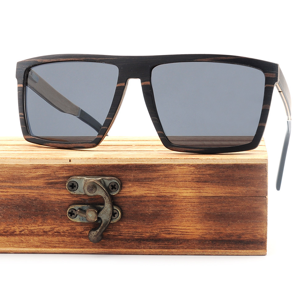 Kacamata Hitam Terpolarisasi UV400 Kayu Buatan Tangan Ukuran Besar Grosir Logo Kustom