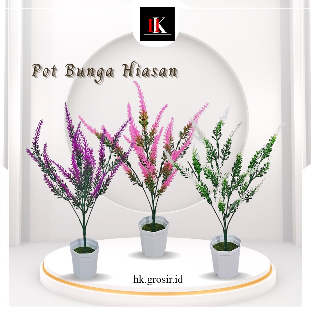 Bunga Hias Plastik Pot Bunga Meja