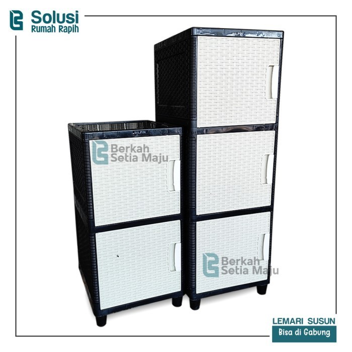 Lemari Susun Plastik/Rak Serbaguna / Kontainer plastik / Rak 3 susun - 2 susun