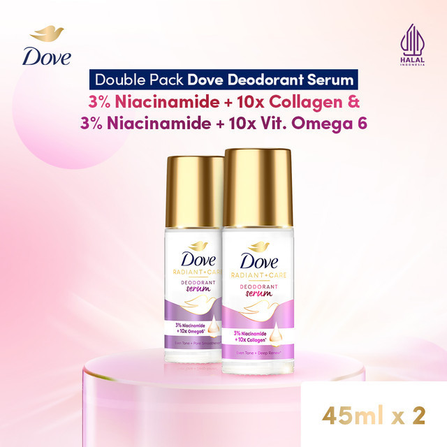 Twin Pack Dove Deodorant Serum 3% Niacinamide + 10x Collagen & 10x Omega 6