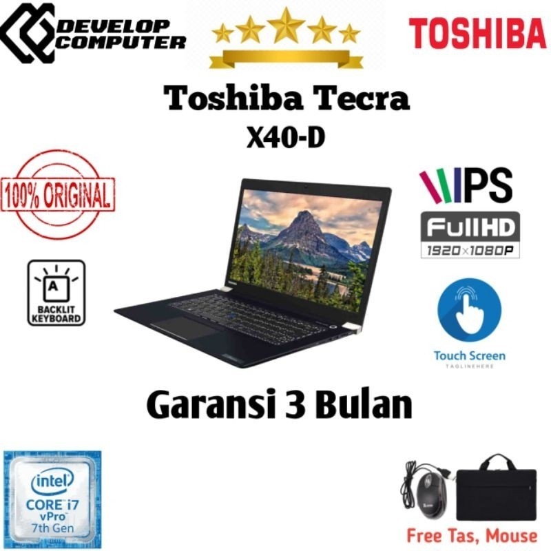 PROMO SUPER SALE Laptop Toshiba Tecra x40-D Core i7 Gen7 Ram 8GB Mulus BERGARANSI